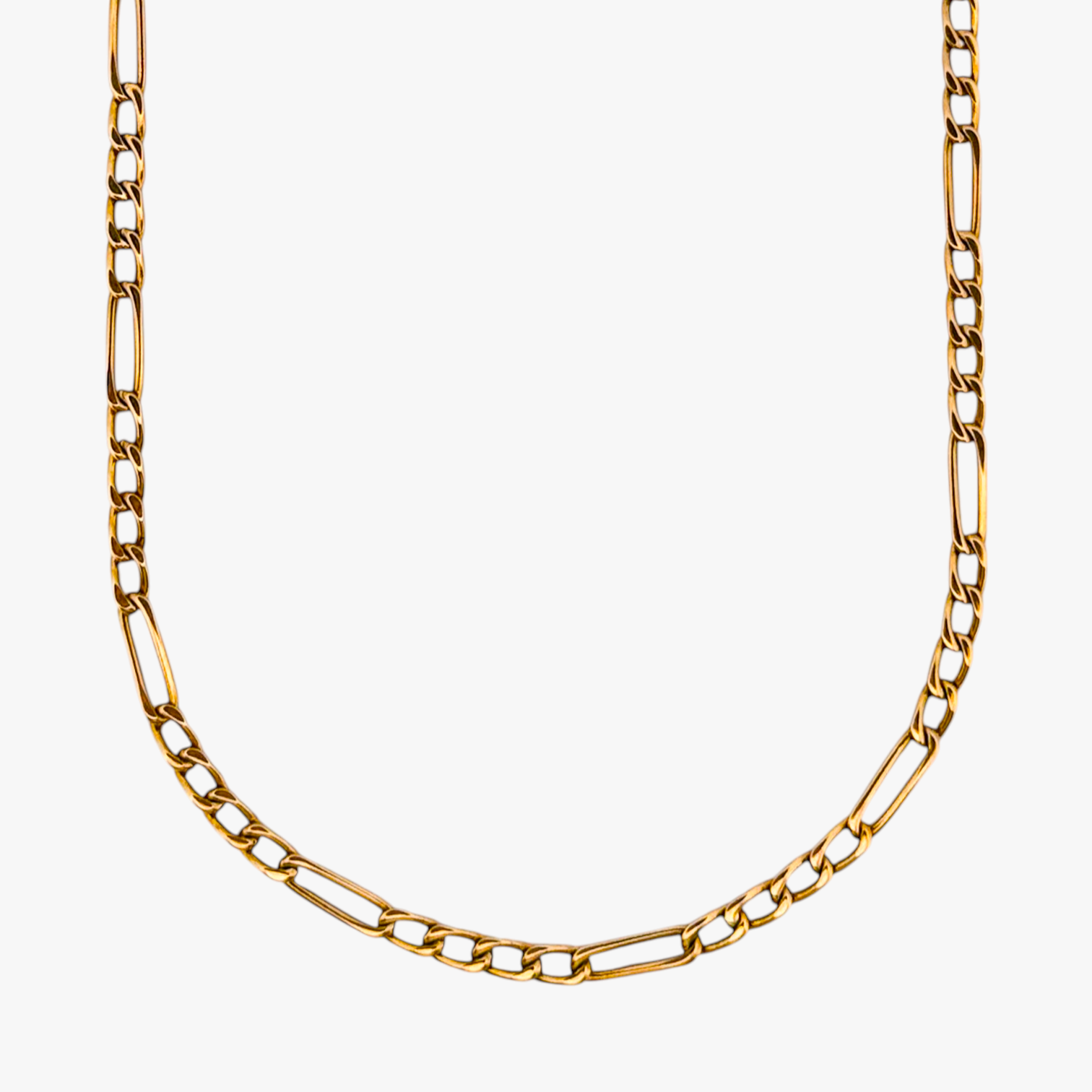 Comprar collar con cadena alterna barbada en oro amarillo de 18kt y cierre de cajón con un brazo de seguridad. Joya unisex. Envío GRATIS. Joyería Ian'Or.