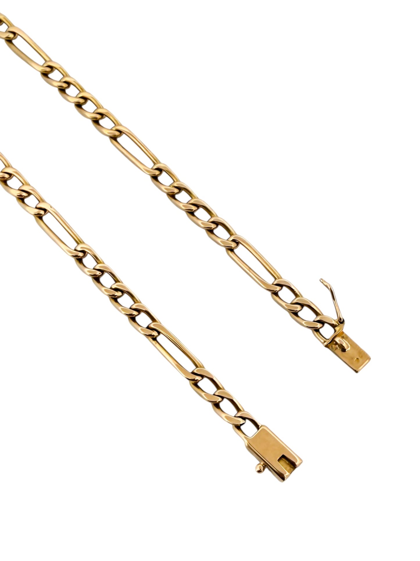 Comprar collar con cadena alterna barbada en oro amarillo de 18kt y cierre de cajón con un brazo de seguridad. Joya unisex. Envío GRATIS. Joyería Ian'Or.