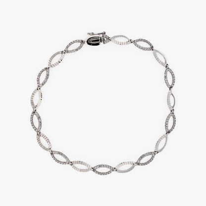 Pulsera oro blanco 18kt y diamantes - 18cm - 30329C