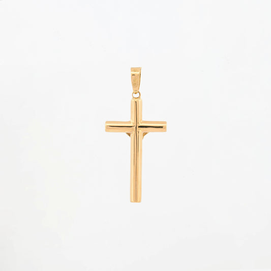Comprar colgante en forma de cruz con el cuerpo de de cristo en el centro realizada en oro amarillo de 18kt. Una preciosa cruz unisex.Cruces de oro 18kt baratas.