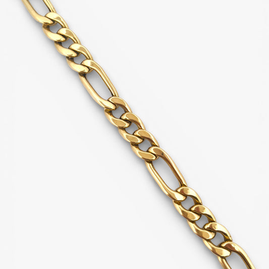 Comprar pulsera oro amarillo de 18kt con cadena alterna barbada. La cadena mide 21cm y dispone de cierre tipo mosquetón. Pulseras de oro 18kt al mejor precio.