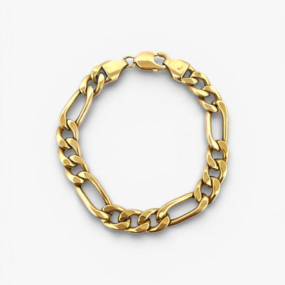 Comprar pulsera oro amarillo de 18kt con cadena alterna barbada. La cadena mide 21cm y dispone de cierre tipo mosquetón. Pulseras de oro 18kt al mejor precio.