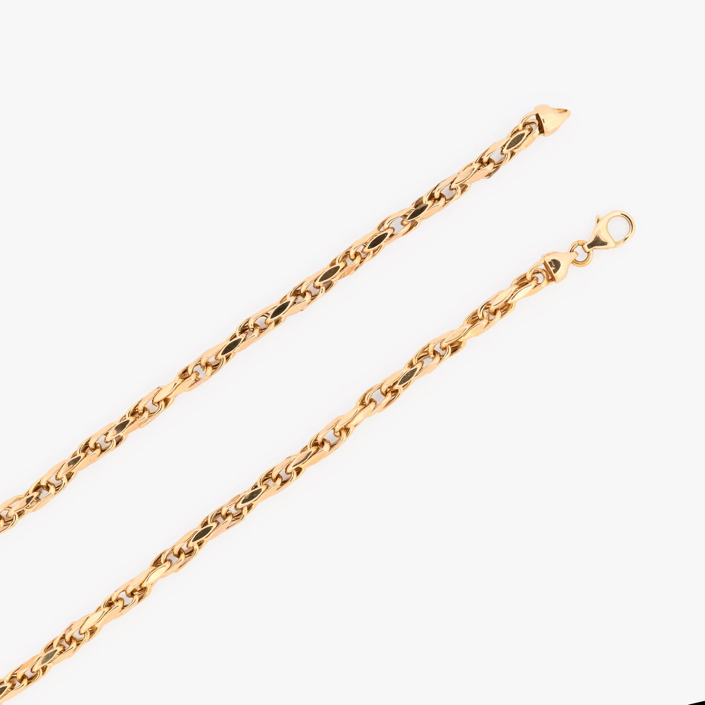 Comprar collar de oro amarillo de 18kt con cadena de cordón salomónico. La cadena mide 45,5cm de largo y dispone de un cierre tipo mosquetón. Joyería Ian'Or. Envío GRATIS.