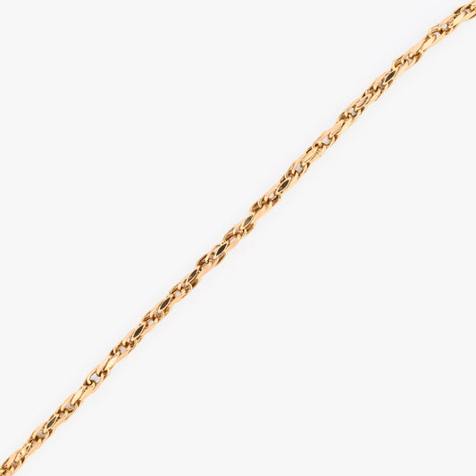 Comprar collar de oro amarillo de 18kt con cadena de cordón salomónico. La cadena mide 45,5cm de largo y dispone de un cierre tipo mosquetón. Joyería Ian'Or. Envío GRATIS.
