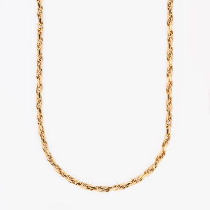 Comprar collar de oro amarillo de 18kt con cadena de cordón salomónico. La cadena mide 45,5cm de largo y dispone de un cierre tipo mosquetón. Joyería Ian'Or. Envío GRATIS.