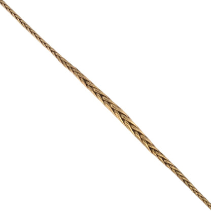 Comprar collar de oro amarillo de 18kt con cadena tipo espiga. Dispone de un cierre tipo mosquetón. Joyería Ian'or, dónde comprar y vender oro al mejor precio en Barcelona. Joyas de segunda mano y restauradas en Barcelona.