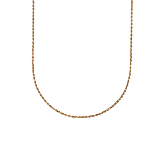 Comprar collar de oro amarillo de 18kt con cadena de cordón salomónico. La cadena mide 62cm de largo y dispone de un cierre reasa. Cordón salomónico Ian'Or.