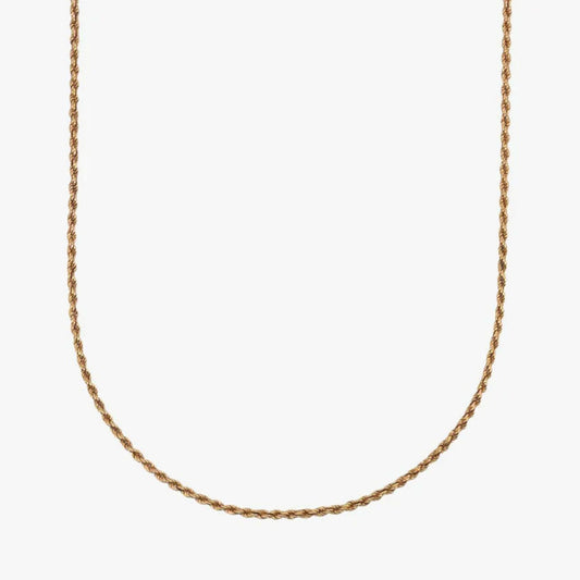 Comprar collar de oro amarillo de 18kt con cadena de cordón salomónico. La cadena mide 62cm de largo y dispone de un cierre reasa. Cordón salomónico Ian'Or.