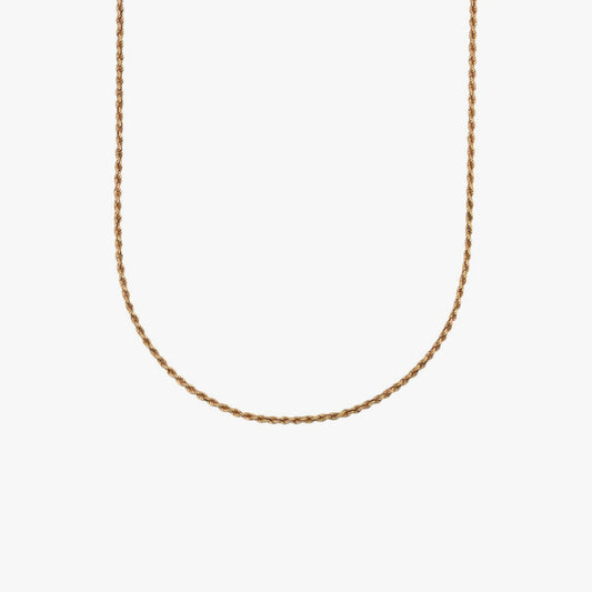 Comprar collar de oro amarillo de 18kt con cadena de cordón salomónico. La cadena mide 62cm de largo y dispone de un cierre reasa. Cordón salomónico Ian'Or.