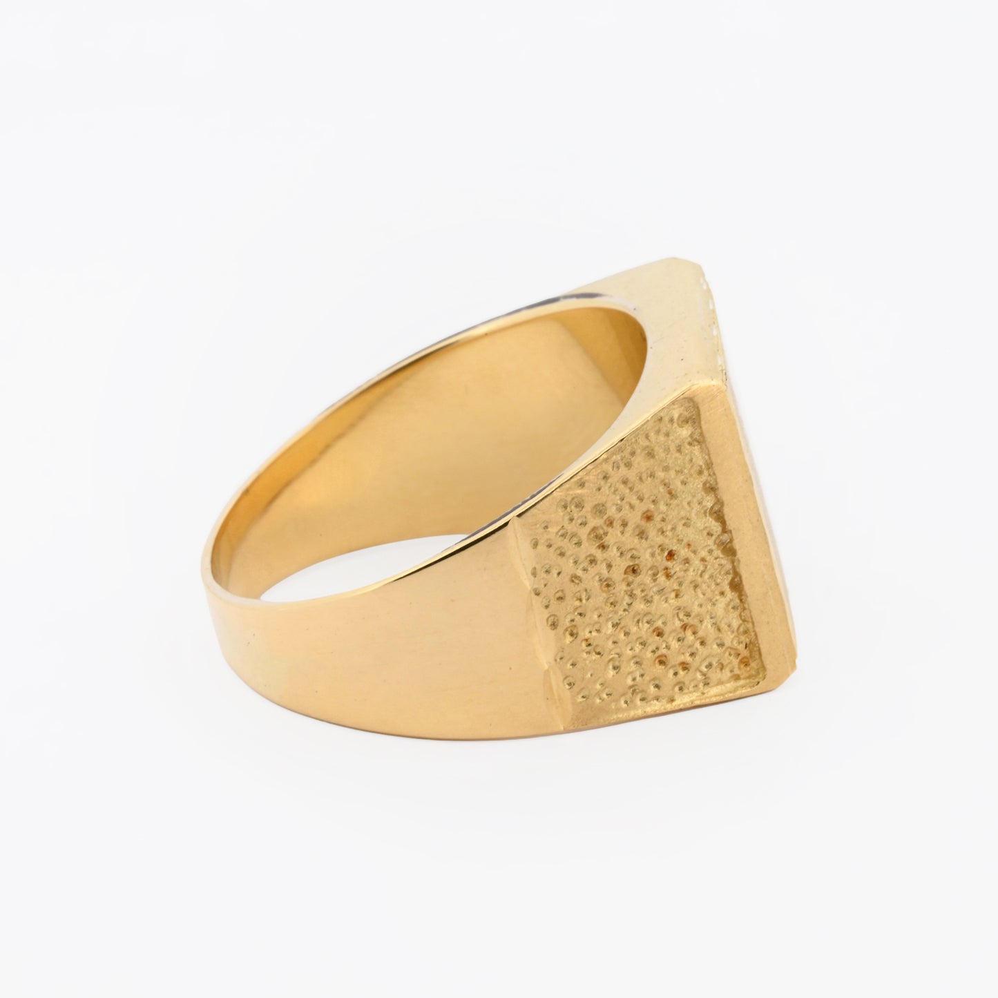 Comprar anillo tipo sello de oro amarillo de 18kt. Joyas de segunda mano y restauradas. Sellos de hombre  de oro 18kt baratos.