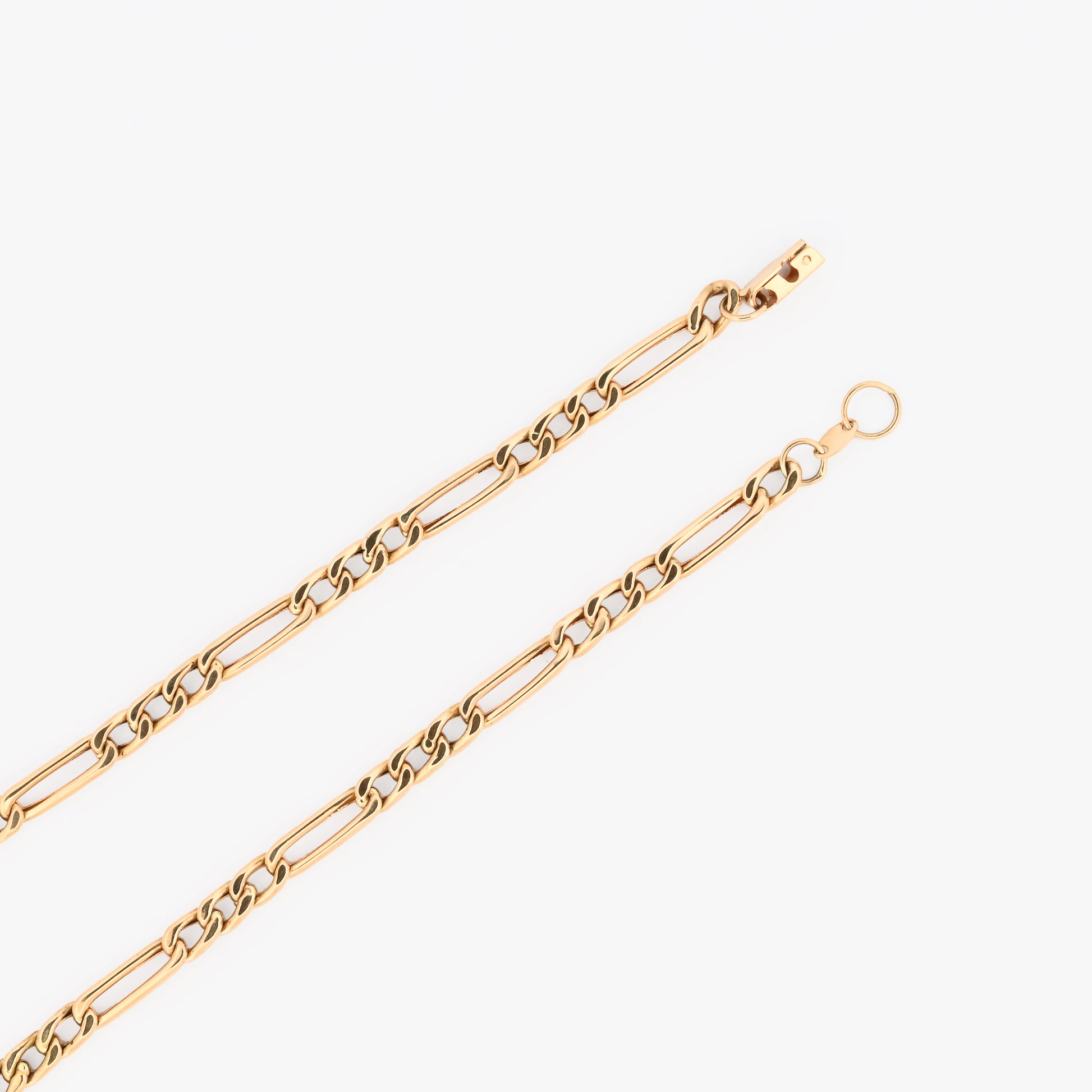 Comprar collar con cadena alterna barbada en oro amarillo de 18kt y cierre despegable. Joya unisex. Envío GRATIS. Joyería Ian'Or.