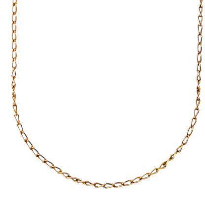 Comprar collar de oro de amarillo de 18kt con cadena barbada con eslabón alargado. Medidas: 55,5cm de largo x 2,41mm grosor. Cadenas de oro de 18kt baratas.