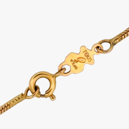 Comprar collar de la firma Tous de cadena cola de ratón de 1,16mm de grosor de oro amarillo de 18kt con cierre tipo reasa. Joyas Tous de segunda mano. Ian'Or.