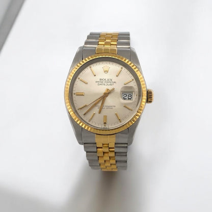 Reloj Rolex Oyster Perpetual Datejust con esfera de 36mm. Realizado en acero y oro  con correa Jubilée. Ref. 16013
Relojes Rolex de segunda mano baratos en Barcelona. relojes de alta gama al mejor precio.