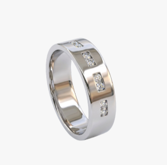 Media alianza de oro blanco de 18kt con diamantes intercalados talla brillante.
Joyas al mejor precio, envío gratuito. Anillos de compromiso baratos.