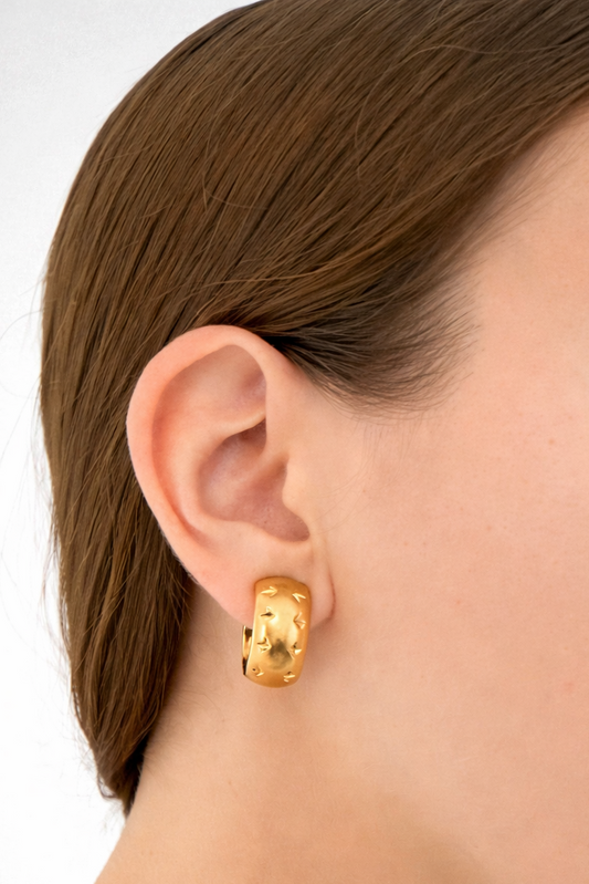 24909GV - Pendientes aros mate oro amarillo 18kt - 20mm