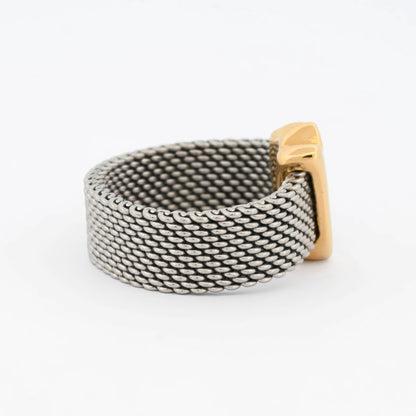14862GM - Anillo mesh TOUS tulipán oro y acero 18kt