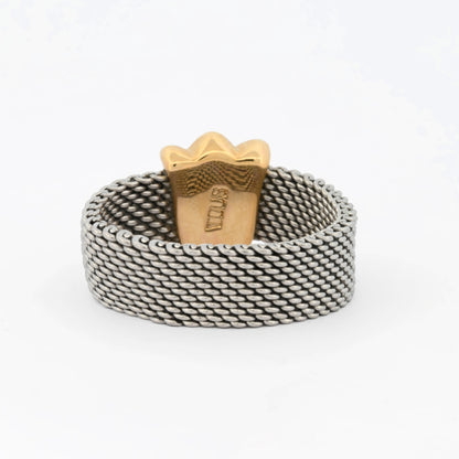 14862GM - Anillo mesh TOUS tulipán oro y acero 18kt