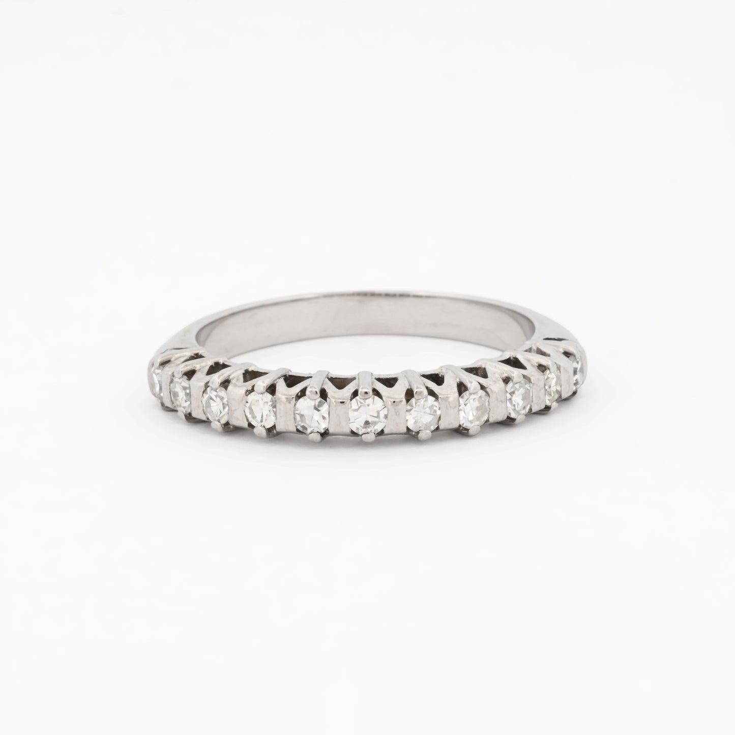 14948GM - Media alianza oro blanco 18kt con diamantes