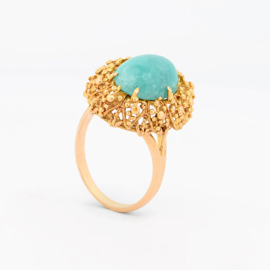 Sortija oro amarillo 18kt con turquesa - 14757GM