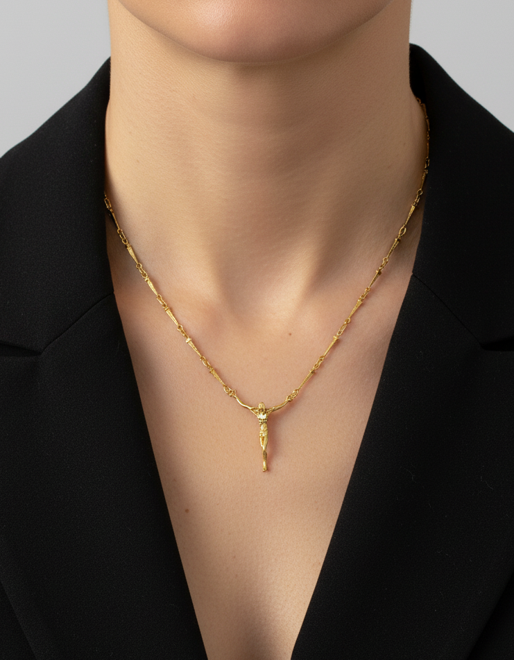 28042C - Collar cadena Cristo de Dalí oro 18kt - 63,5cm