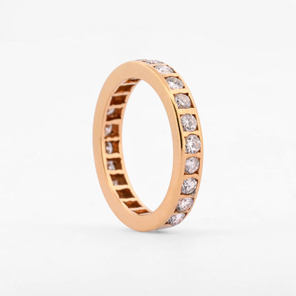 Comprar anillo tipo alianza de oro amarillo de 18kt con (tipo diamantes) engastados. Joyería Ian'Or. Envío GRATIS y pieza ceritificada.