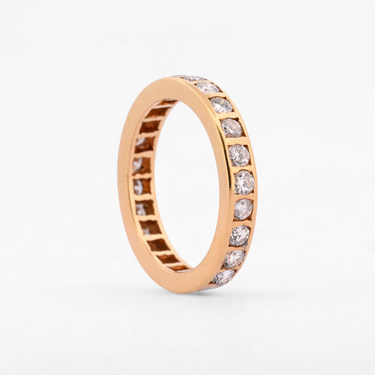 Comprar anillo tipo alianza de oro amarillo de 18kt con (tipo diamantes) engastados. Joyería Ian'Or. Envío GRATIS y pieza ceritificada.