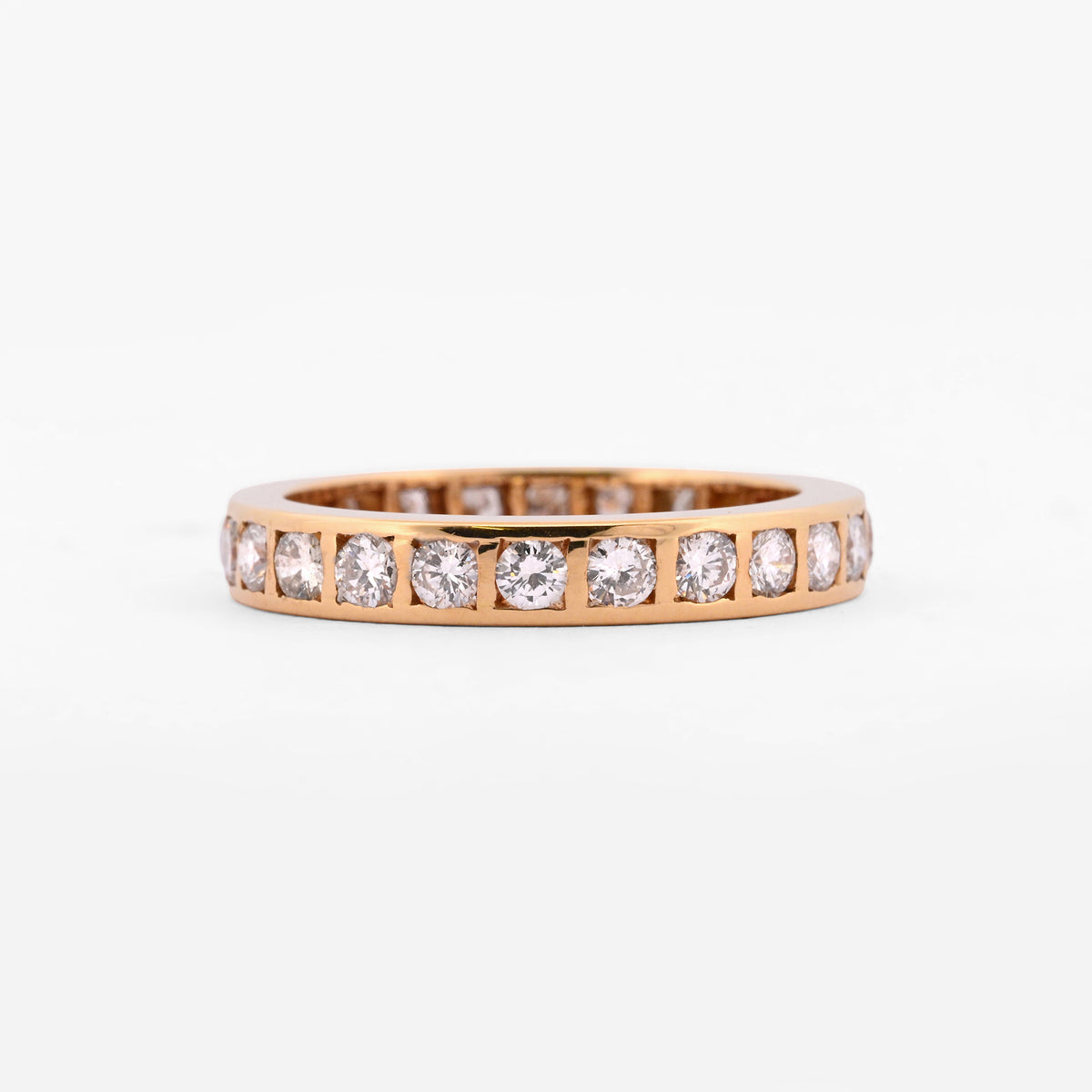 Comprar anillo tipo alianza de oro amarillo de 18kt con (tipo diamantes) engastados. Joyería Ian'Or. Envío GRATIS y pieza ceritificada.