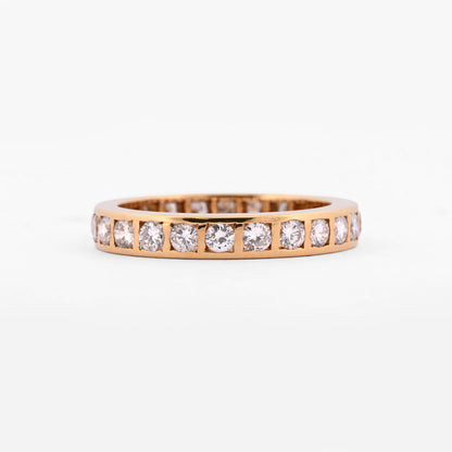 Comprar anillo tipo alianza de oro amarillo de 18kt con (tipo diamantes) engastados. Joyería Ian'Or. Envío GRATIS y pieza ceritificada.