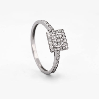 Comprar anillo desmontable de dos piezas en oro blanco de 18kt con rosetón y con  . Joyería Ian'Or. Envío GRATIS y pieza certificada.