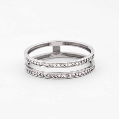 Comprar anillo desmontable de dos piezas en oro blanco de 18kt con rosetón y con  . Joyería Ian'Or. Envío GRATIS y pieza certificada.
