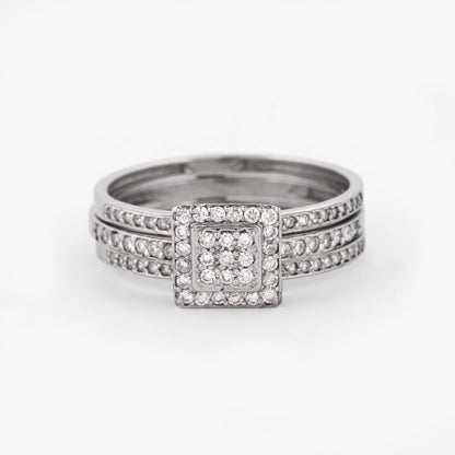 Comprar anillo desmontable de dos piezas en oro blanco de 18kt con rosetón y con  . Joyería Ian'Or. Envío GRATIS y pieza certificada.
