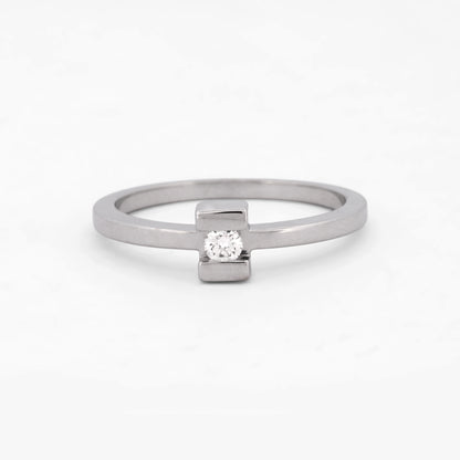 Anillo solitario en oro blanco 18kt con diamante - 30241C
