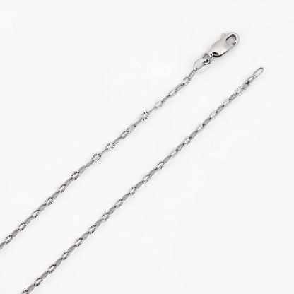 Comprar cadena de eslabones en oro blanco de 18kt. Cadenas con envio gratis y pieza certificada. Joyería Ian'Or.