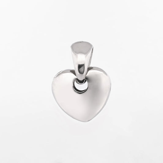 Comprar colgante de corazón en oro blanco de 18kt con acabado pulido. Joya romántica y elegante ideal para regalar. Joyería Ian'Or. Envío GRATIS.