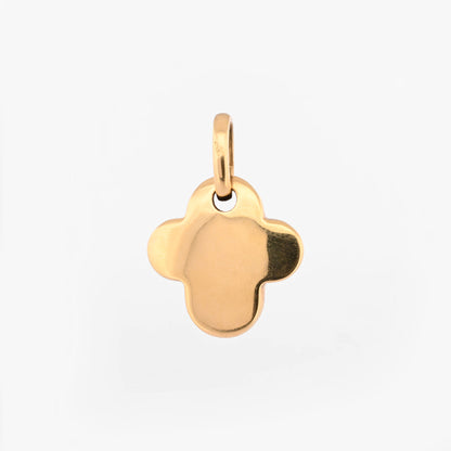 Comprar colgante en oro amarillo de 18kt con motivo de flor de cuatro pétalos y acabado pulido. Joya atemporal y elegante Joyería Ian'Or. Envío GRATIS.