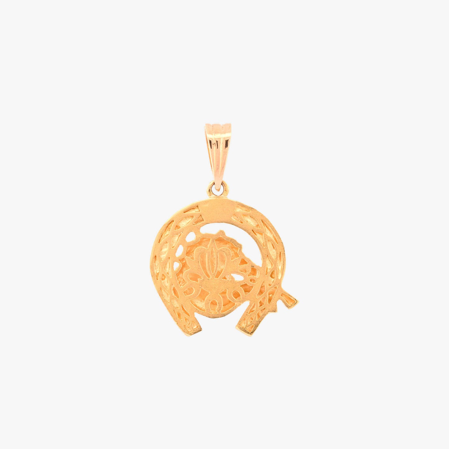 Comprar colgante medalla tipo herradura de caballo realizado en oro amarillo de 18kt. colgantes caballo y herradura de oro al mejor precio