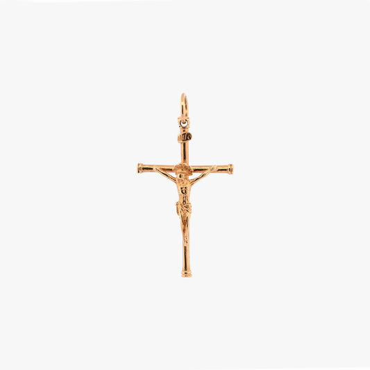 Comprar colgante en oro amarillo de 18kt cruz con Cristo. Joyería Ian'Or. Joya tradicional y religiosa que aporta simbolismo y distinción. Joyería Ian'Or. Envío GRATIS.