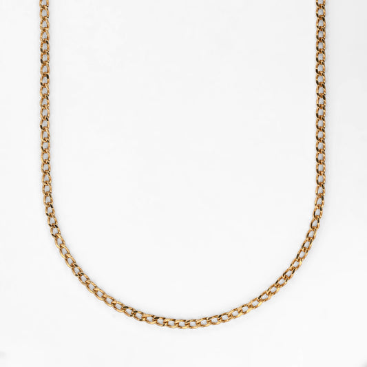 Comprar collar de oro amarillo de 18kt con cadena tipo barbada. Dispone de un cierre tipo mosquetón.Joyería Ian'Or. Envío GRATIS.