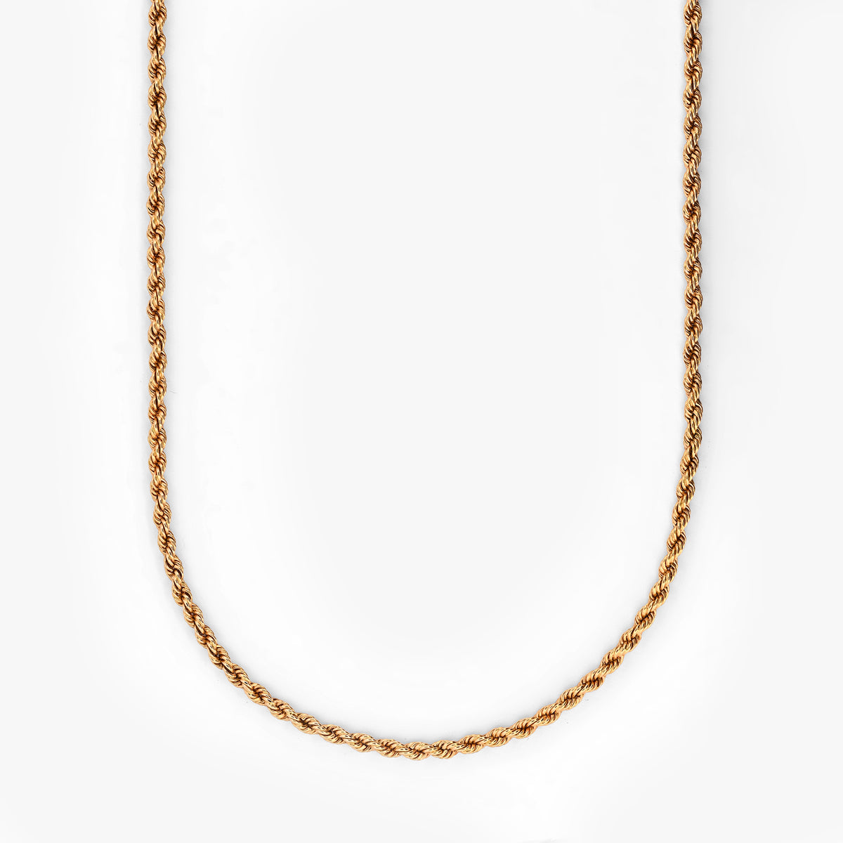 Comprar collar de oro amarillo de 18kt con cadena de cordón trenzado. La cadena mide 41,5cm de largo y dispone de un cierre tipo mosquetón.Joyería Ian'Or. Envío GRATIS.