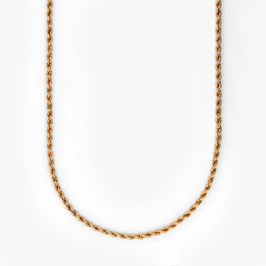Comprar collar de oro amarillo de 18kt con cadena de cordón trenzado. La cadena mide 41,5cm de largo y dispone de un cierre tipo mosquetón.Joyería Ian'Or. Envío GRATIS.