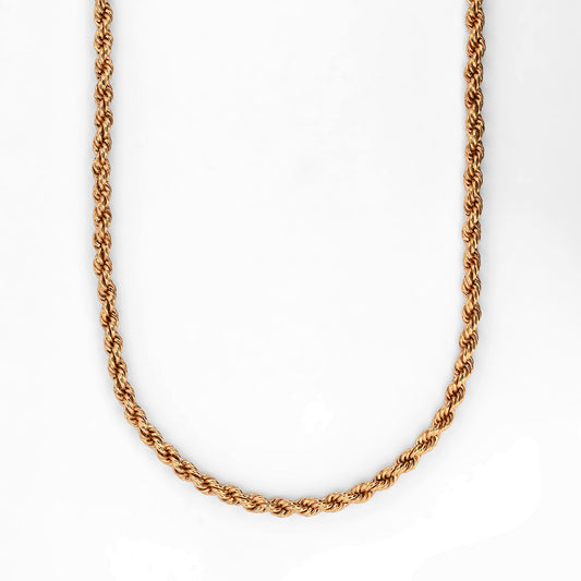 Comprar collar de oro amarillo de 18kt con cadena tipo cordón salomónico. Cierre tipo mosquetón. Joyería Ian'Or. Envio GRATIS.