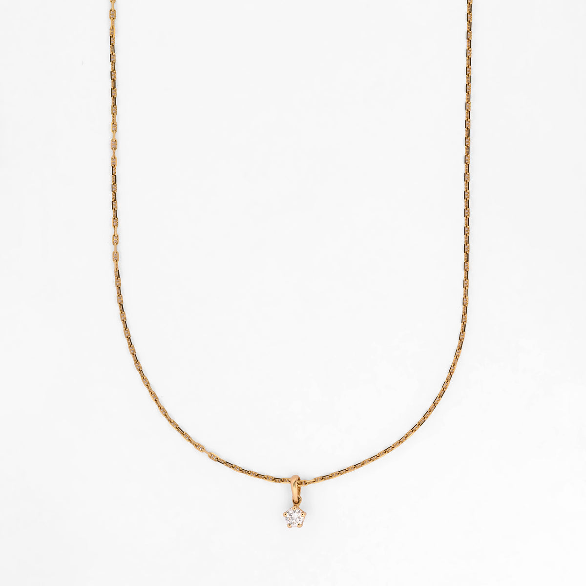 Comprar collar con colgante solitario de circonita en oro amarillo de 18kt. Joyería Ian'Or. Envio GRATIS. Pieza certificada.