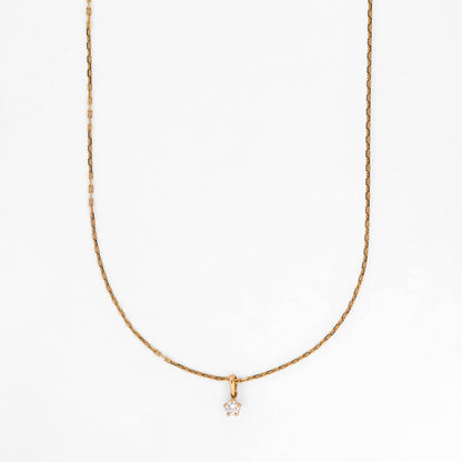 Comprar collar con colgante solitario de circonita en oro amarillo de 18kt. Joyería Ian'Or. Envio GRATIS. Pieza certificada.