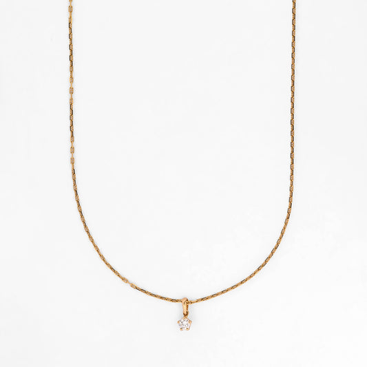 Comprar collar con colgante solitario de circonita en oro amarillo de 18kt. Joyería Ian'Or. Envio GRATIS. Pieza certificada.
