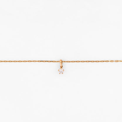 Comprar collar con colgante solitario de circonita en oro amarillo de 18kt. Joyería Ian'Or. Envio GRATIS. Pieza certificada.