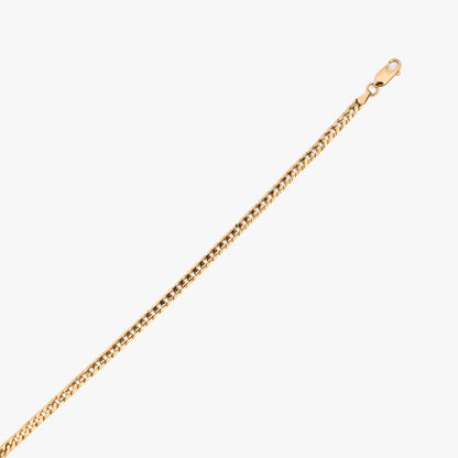 Comprar collar de cadena barbada de eslabones planos entrelazados de oro amarillo de 18kt. Pieza clásica y elegante, envío gratuito, pieza certificada 
