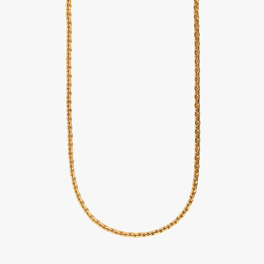 Comprar collar de cadena estilo calabrote de eslabones ovalados con barra central de oro amarillo de 18K. Pieza certificada, envío gratuito