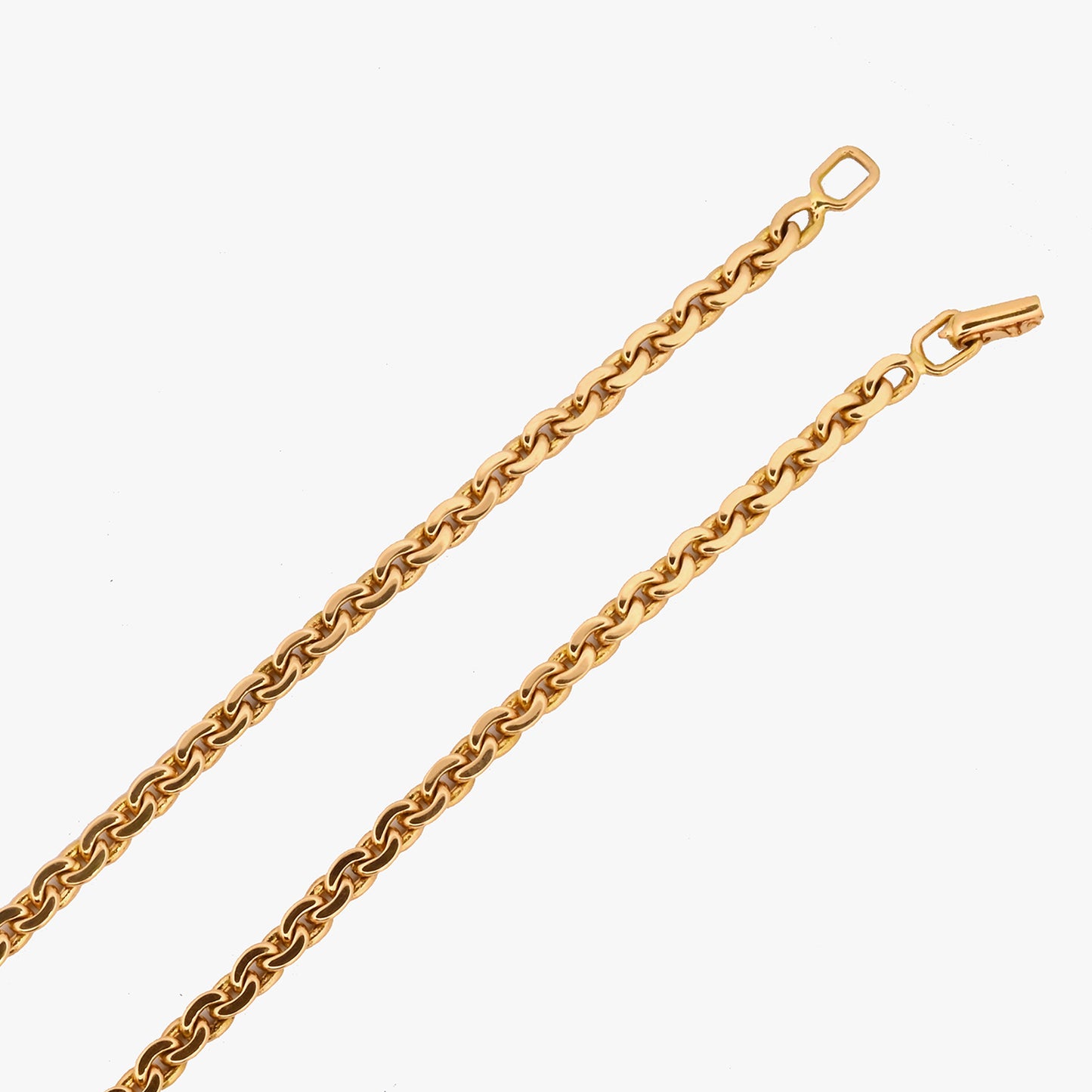 Comprar collar de cadena estilo calabrote de eslabones ovalados con barra central de oro amarillo de 18K. Pieza certificada, envío gratuito