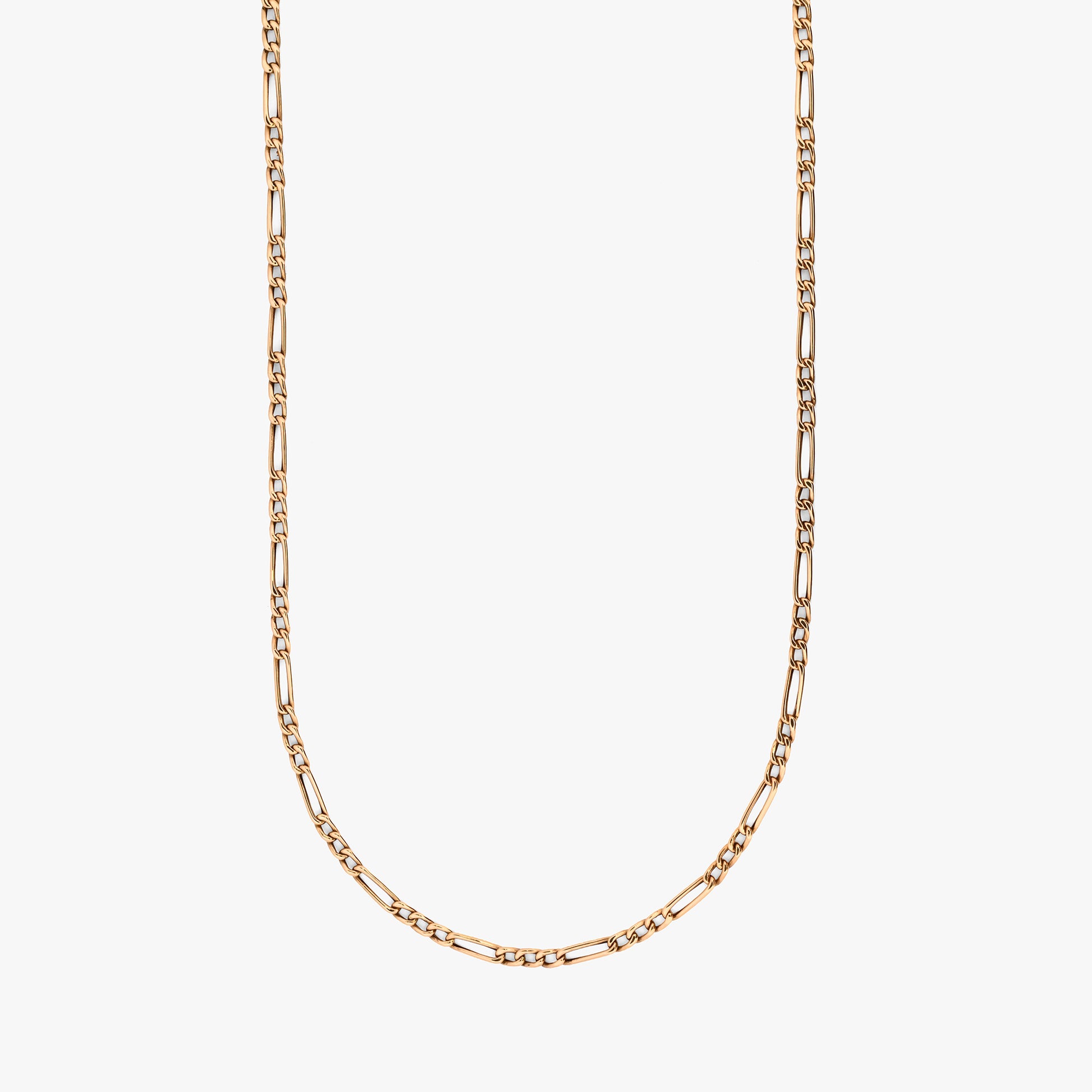 Comprar collar Figaro oro amarillo 18K clásico alternado. Pieza distinguida de alta resistencia y cierre mosquetón seguro. Envío gratis, joya certificada